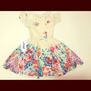 Girls Knit Works White Floral Spring Dress Sz 6